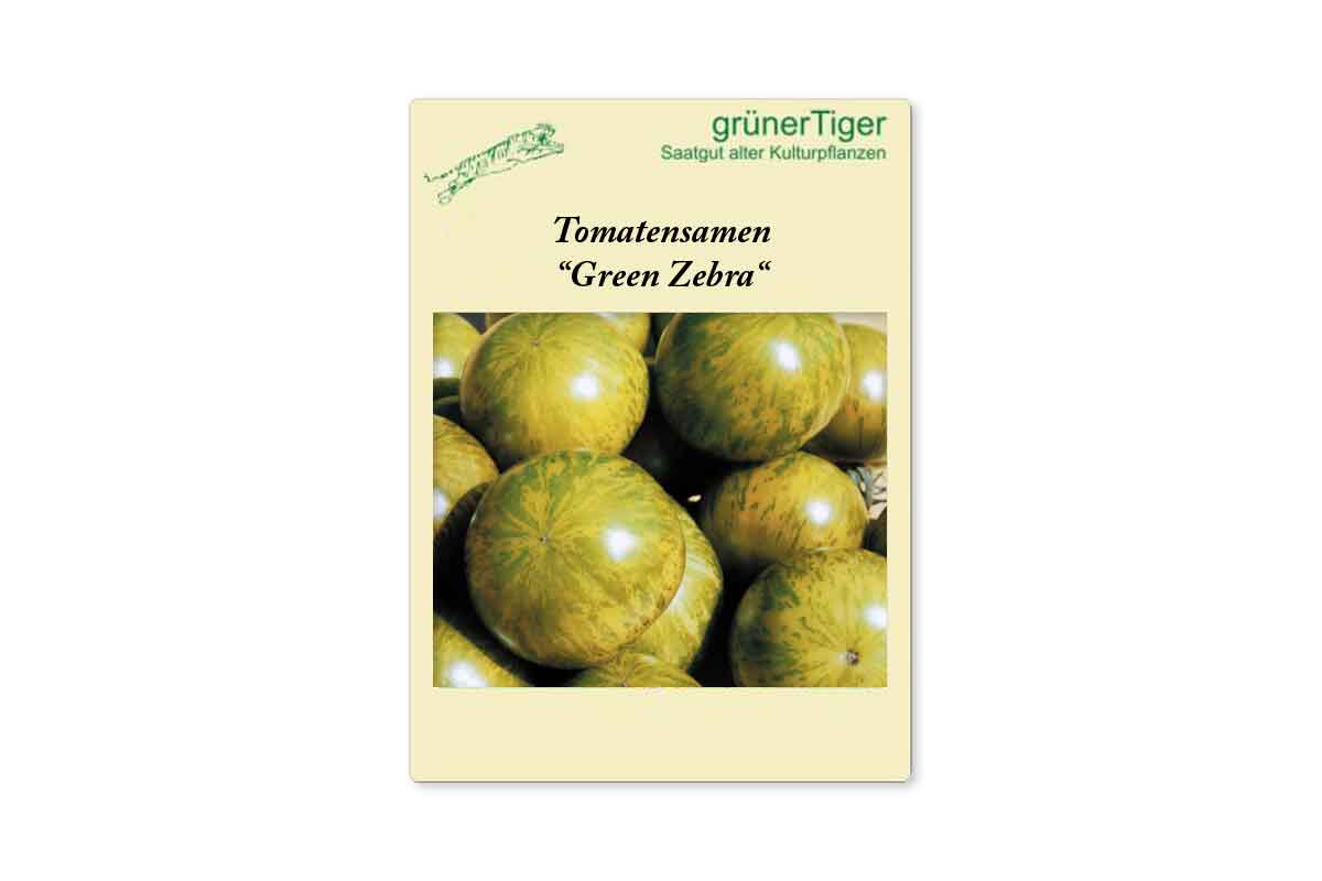 Samen für gestreifte grüne Stabtomate Green Zebra