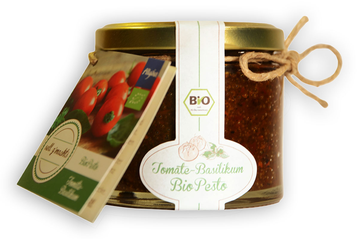 Tomate-Basilikum Bio-Pesto (wÃ¼rzig-pikant)